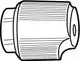 Illustration eines Handrades mit Rillenstruktur, möglicherweise für Thermostatventile, hergestellt von IMI Hydronic Engineering.